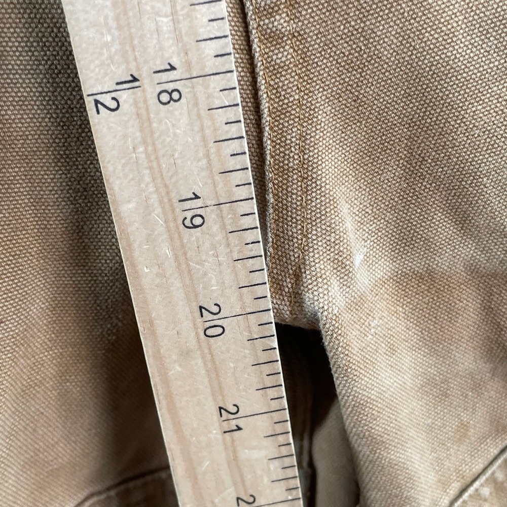 Carhartt Tan Canvas Women's Painter Overalls with Paint Marks - Picture 6 of 13